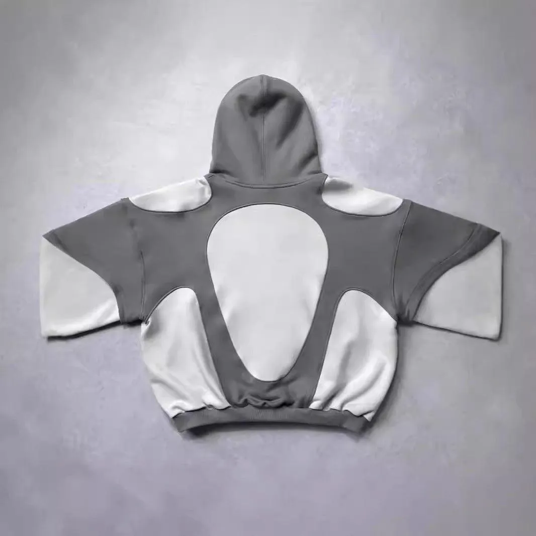 American Y2K Retro Contrast Street Hoodie – Trendy 3D Effect Sweatshirt