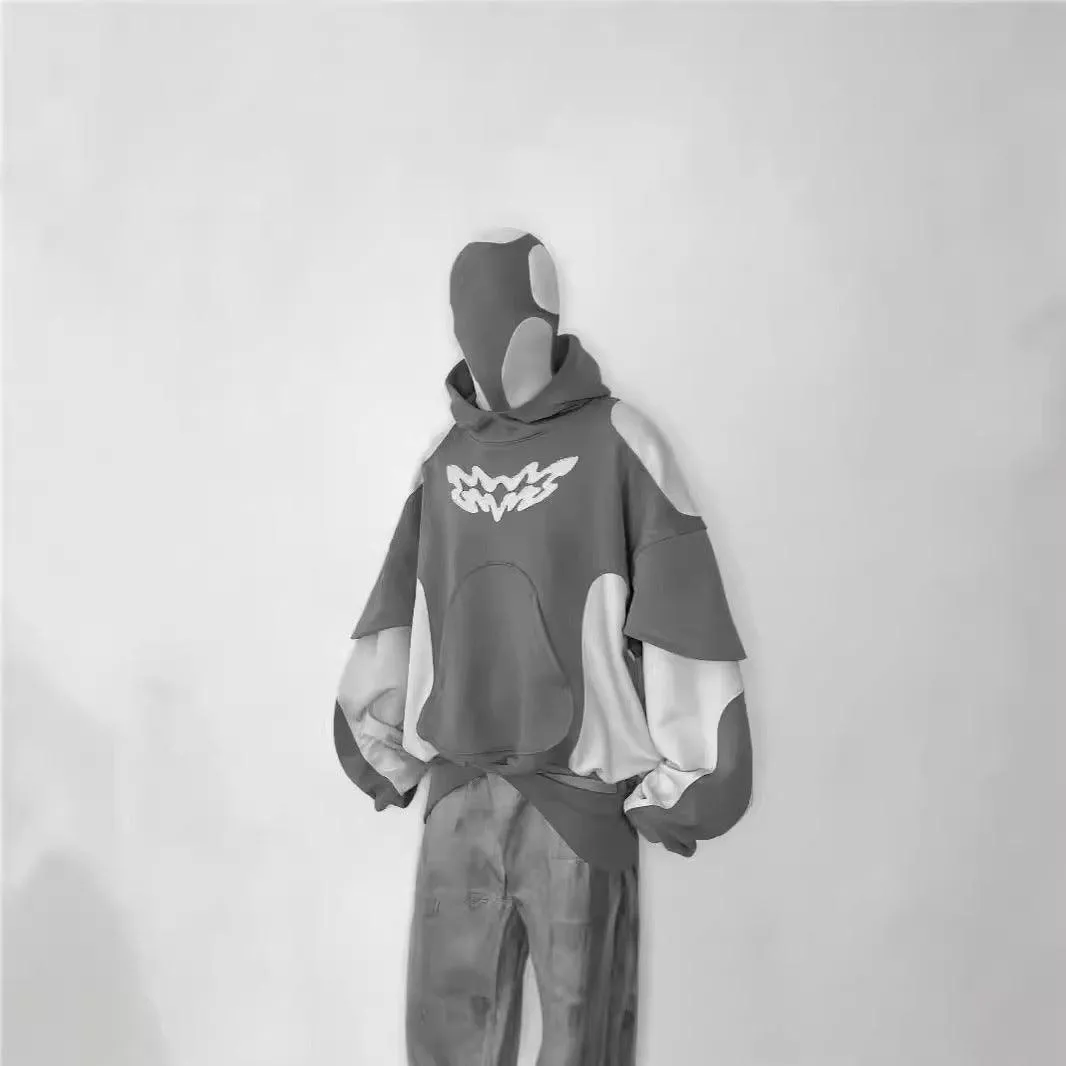 American Y2K Retro Contrast Street Hoodie – Trendy 3D Effect Sweatshirt