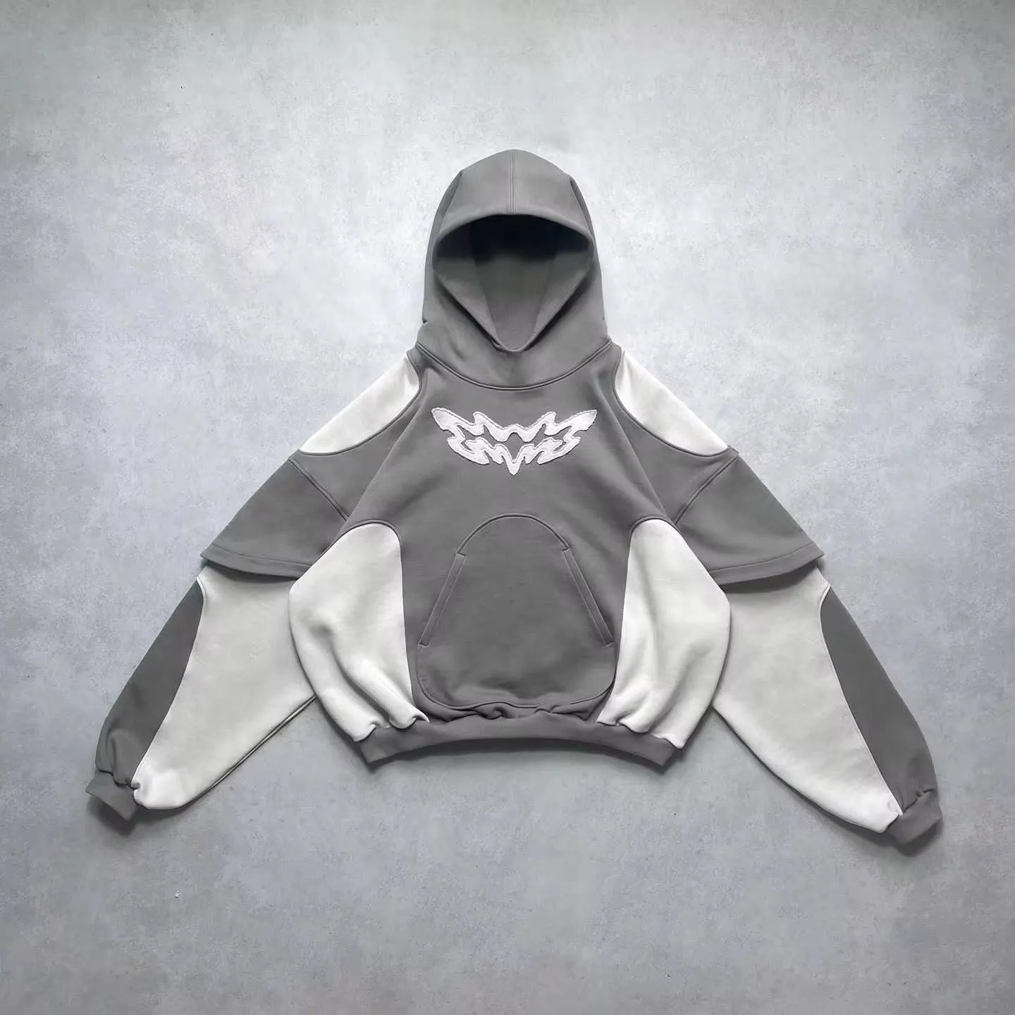 American Y2K Retro Contrast Street Hoodie – Trendy 3D Effect Sweatshirt