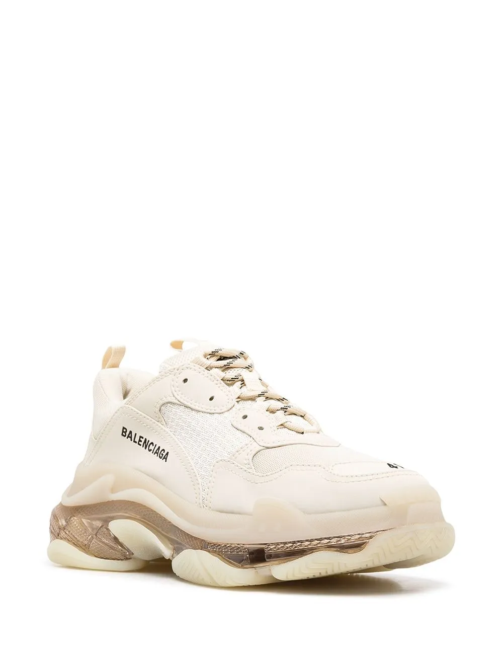 BALENCIAGA Triple S Clear Sole Sneakers Off White