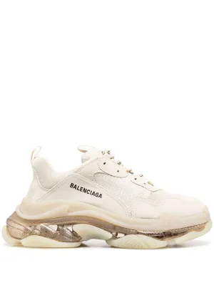 BALENCIAGA Triple S Clear Sole Sneakers Off White