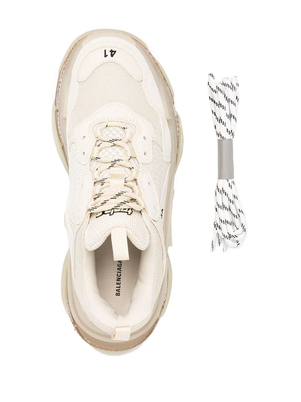 BALENCIAGA Triple S Clear Sole Sneakers Off White