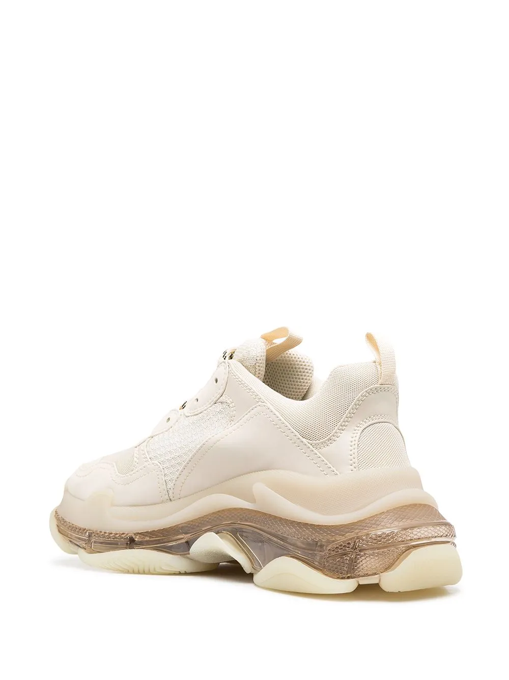 BALENCIAGA Triple S Clear Sole Sneakers Off White