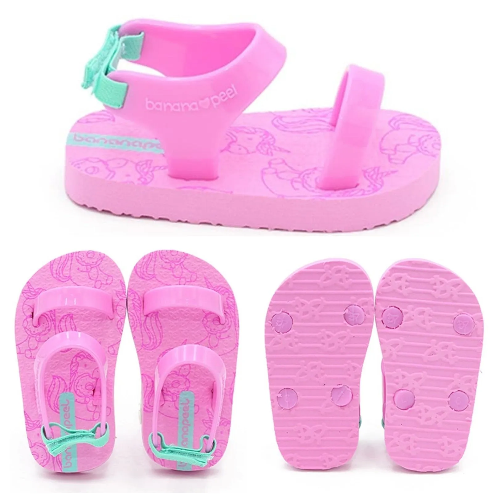 Banana Peel Slippers for Toddlers - Unimermaid Set Fluffy Donut Lilac