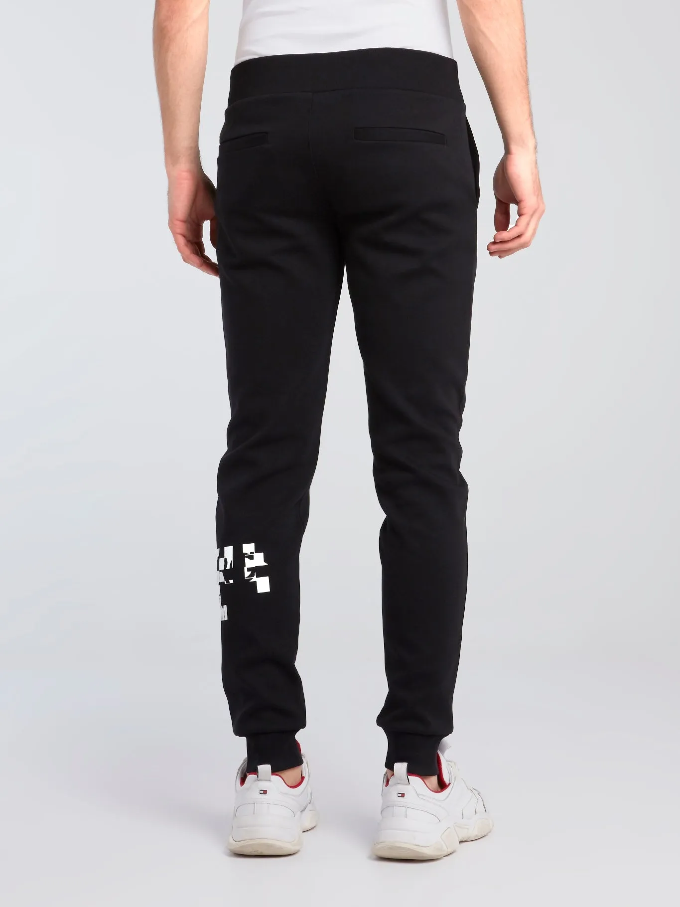 Black Contrast Logo Print Sweatpants