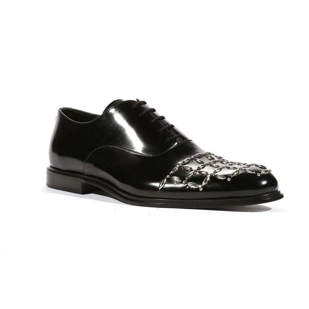 Cesare Paciotti Luxury Italian Men's Oxfords Baio Black Designer Shoes (CPM5441)