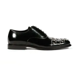 Cesare Paciotti Luxury Italian Men's Oxfords Baio Black Designer Shoes (CPM5441)