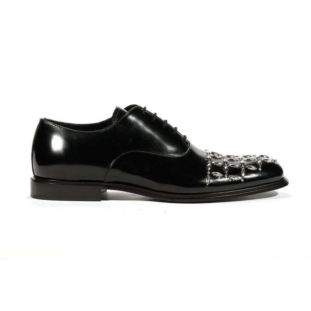 Cesare Paciotti Luxury Italian Men's Oxfords Baio Black Designer Shoes (CPM5441)