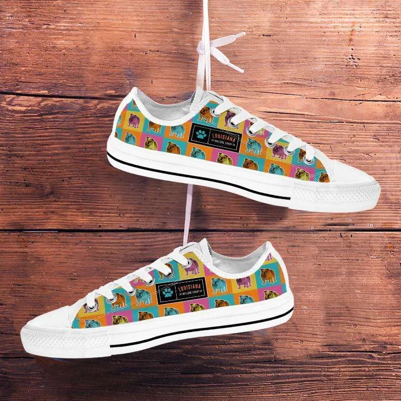 Colorful Bulldog Classic Canvas Tennis Shoes