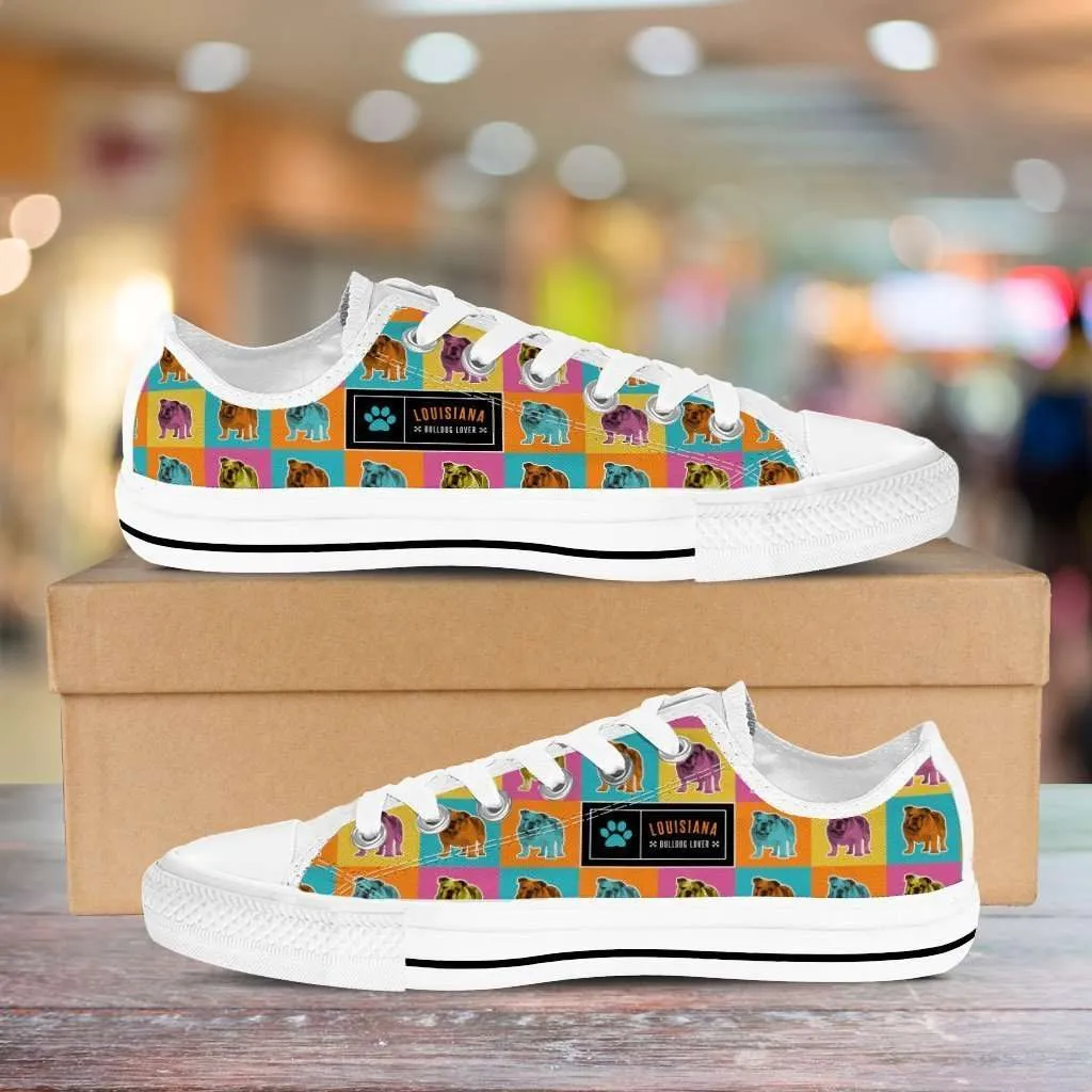 Colorful Bulldog Classic Canvas Tennis Shoes