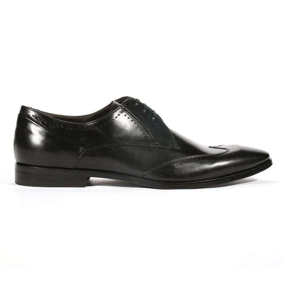 Corvari Designer Men's Designer Shoes Setacalf Black Nappa Leather Oxfords (COR1000)