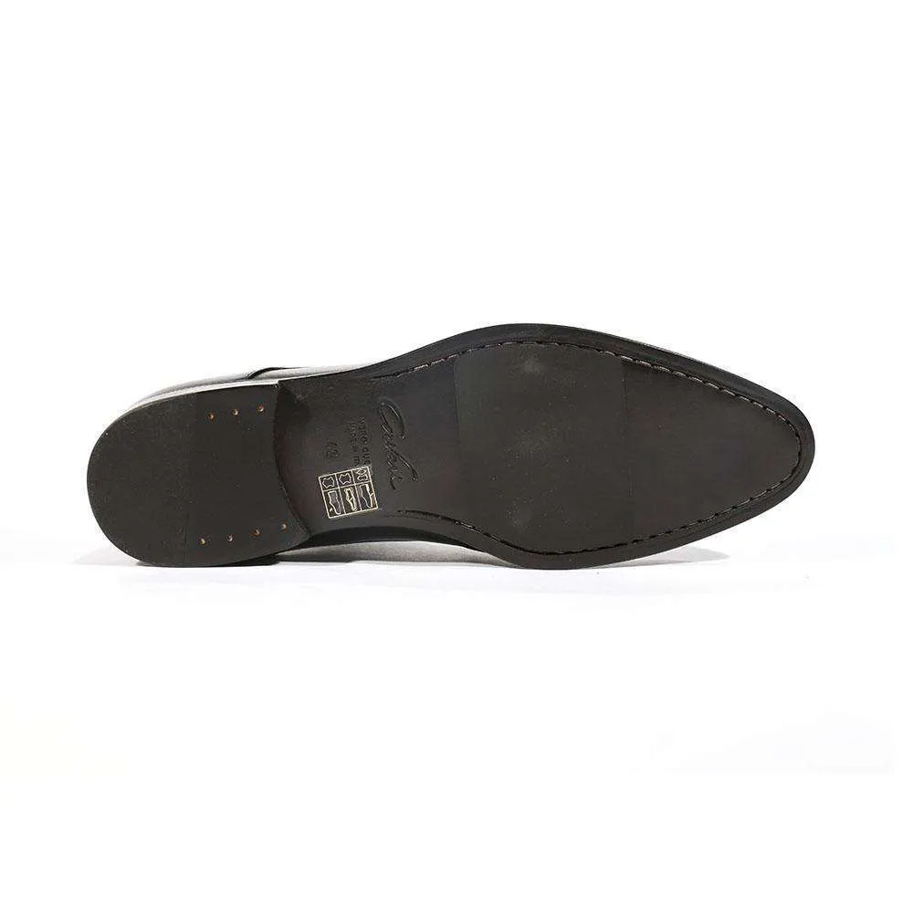 Corvari Designer Men's Designer Shoes Setacalf Black Nappa Leather Oxfords (COR1000)