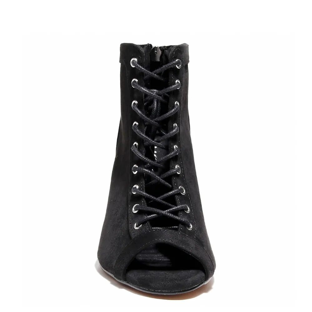 Dilynn Wide Fit - Black Vegan Suede  - Street Sole