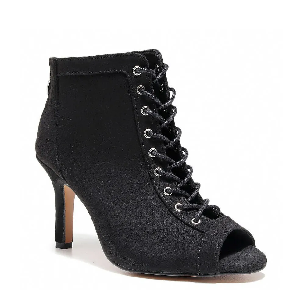 Dilynn Wide Fit - Black Vegan Suede  - Street Sole