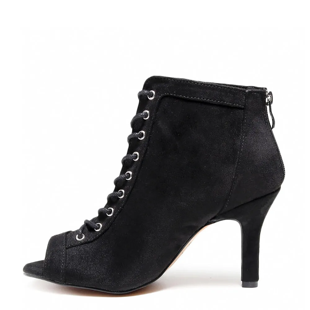 Dilynn Wide Fit - Black Vegan Suede  - Street Sole