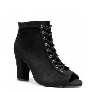 Dilynn Wide Fit - Black Vegan Suede  - Street Sole