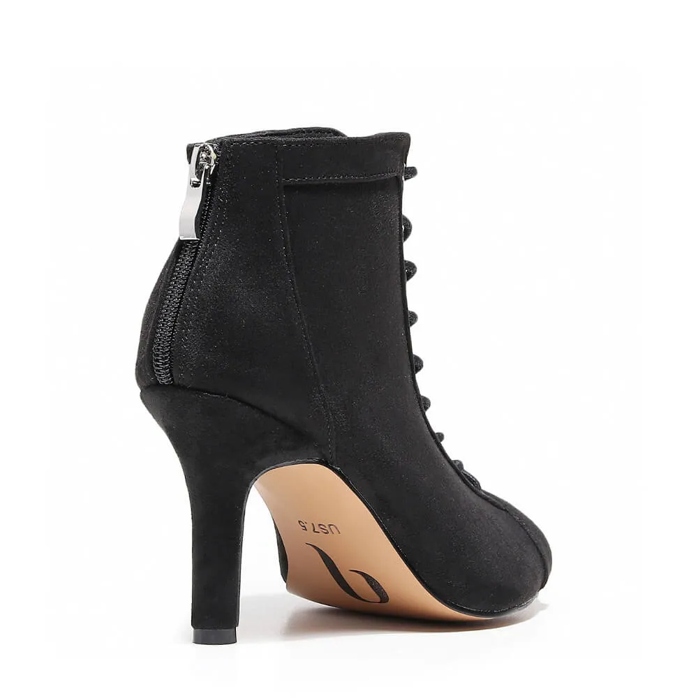 Dilynn Wide Fit - Black Vegan Suede  - Street Sole