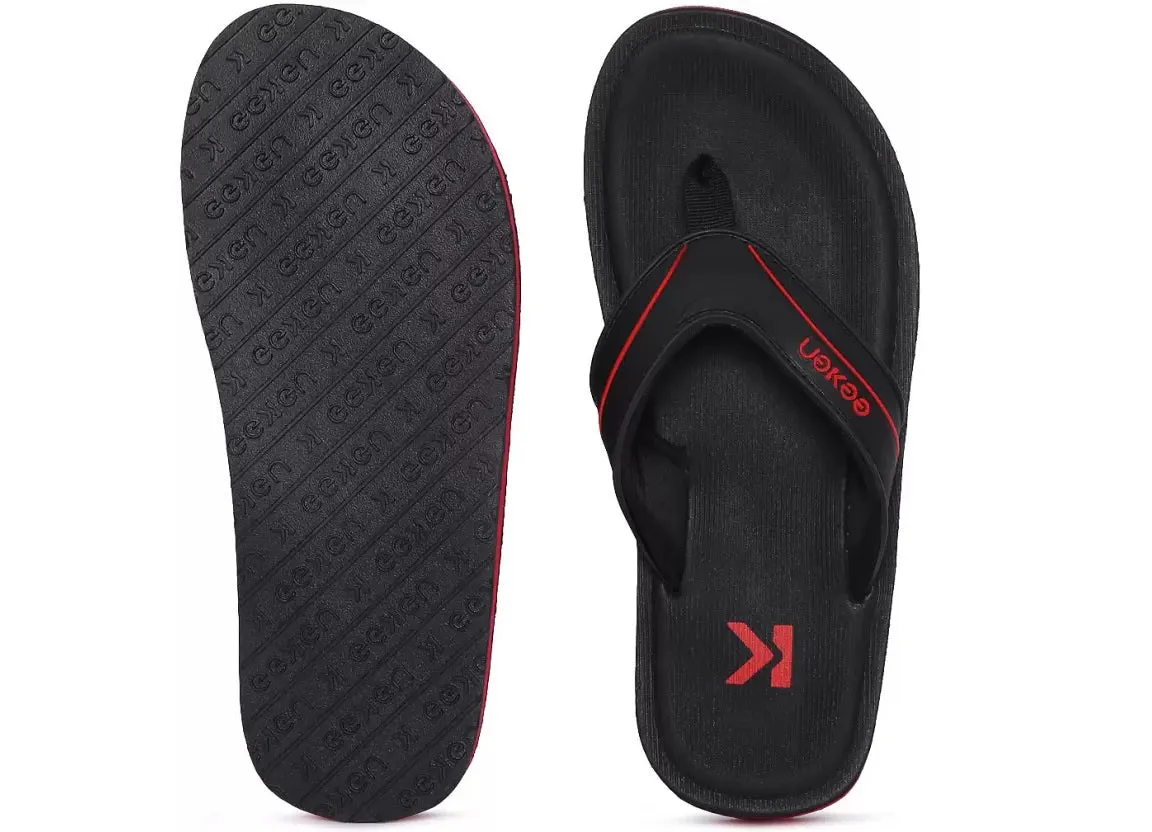 Eeken EFBG2017 Black And Red Ultra-Comfortable Everyday Flip Flops For Men