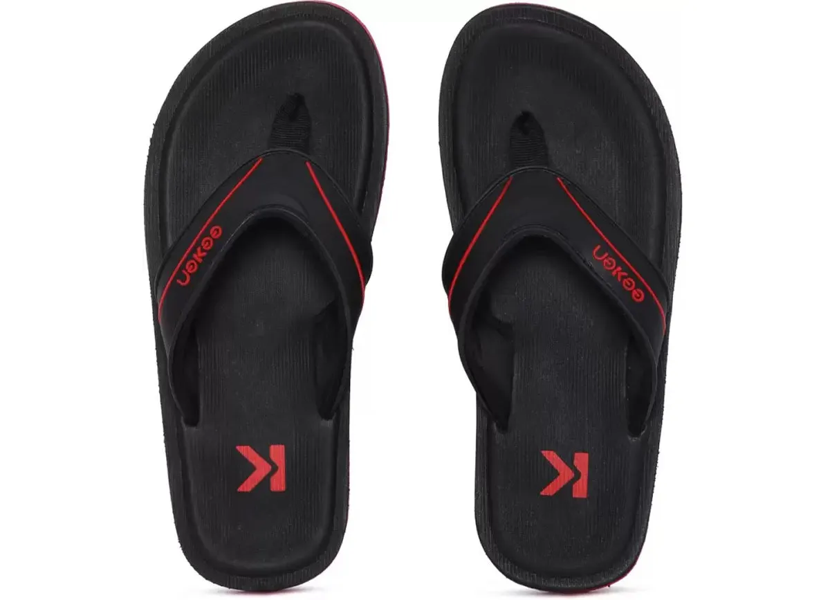 Eeken EFBG2017 Black And Red Ultra-Comfortable Everyday Flip Flops For Men