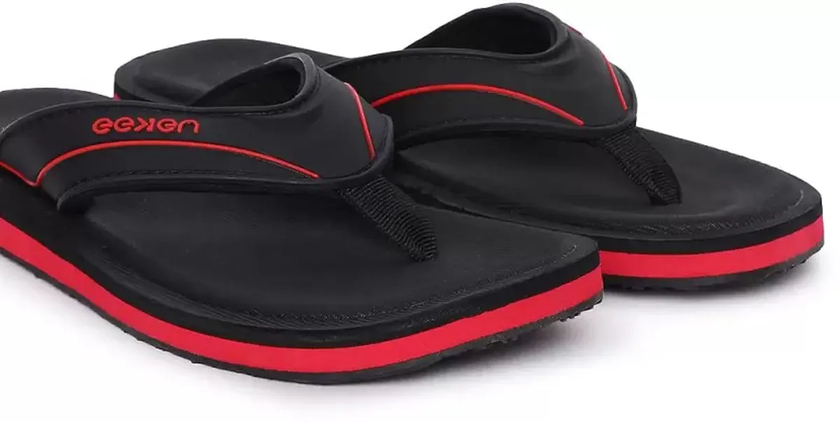 Eeken EFBG2017 Black And Red Ultra-Comfortable Everyday Flip Flops For Men