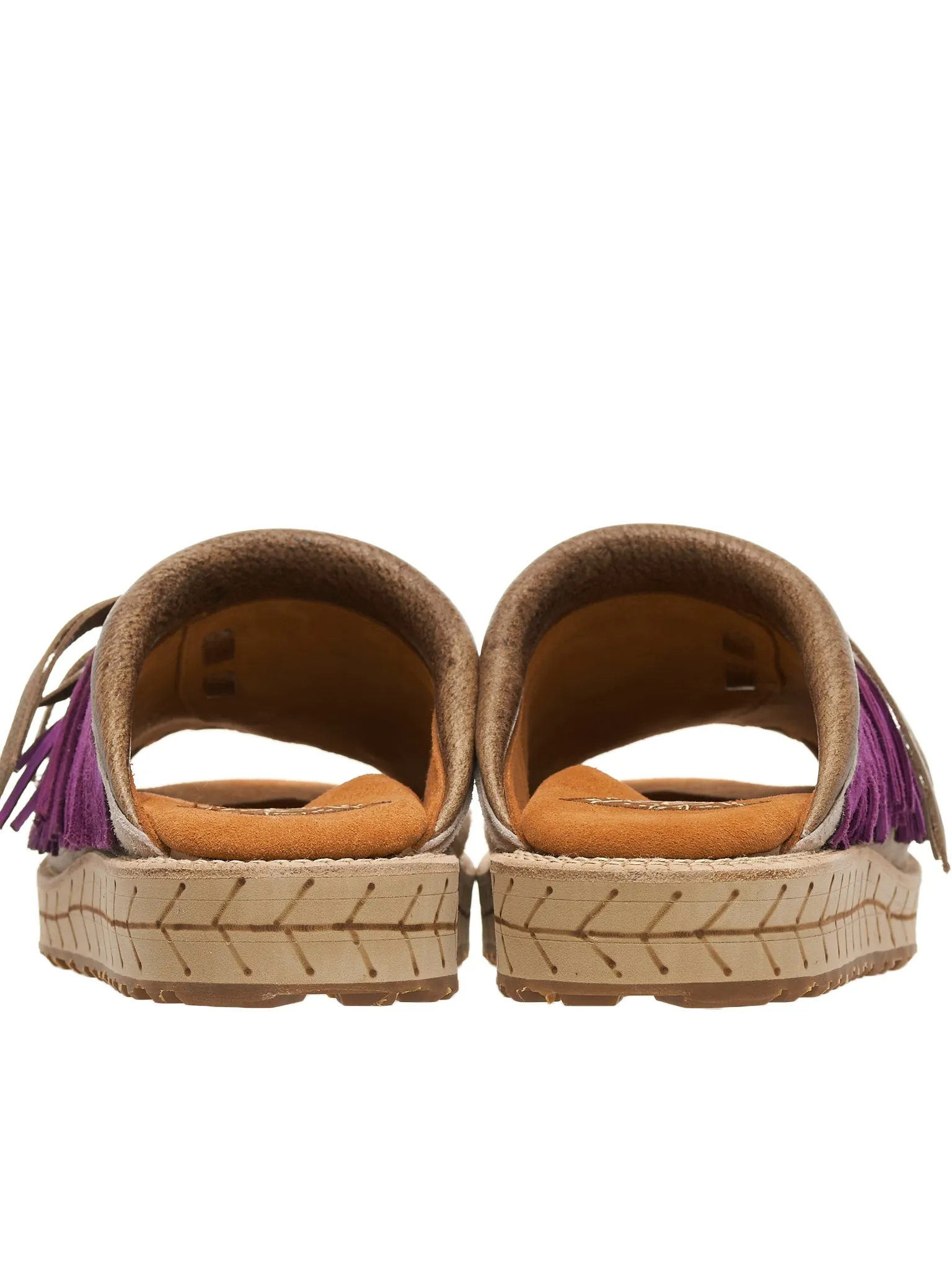 Fringed Leather Slides (K2204XG522-PUR-PURPLE)