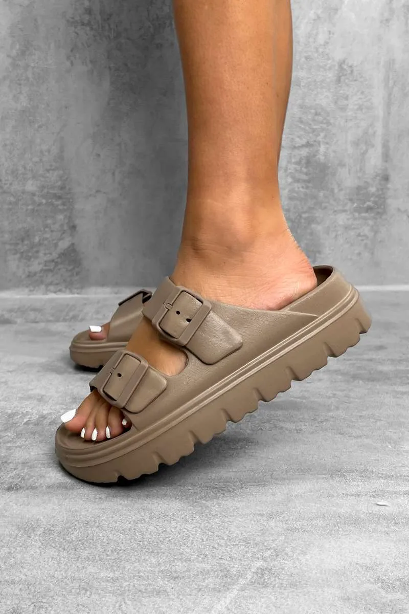 HAVANA Chunky Buckle Sandals - Mocha