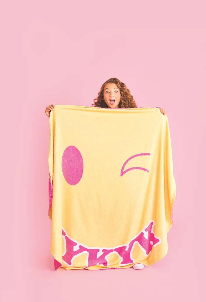 IYKYK Happy Face Plush Blanket