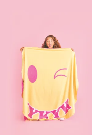 IYKYK Happy Face Plush Blanket