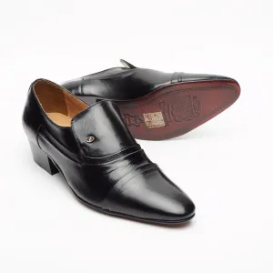 JACOB - MEN'S LUCINI CUBAN HEEL FORMAL CASUAL PARTY WEDDING LEATHER SHOES BLACK