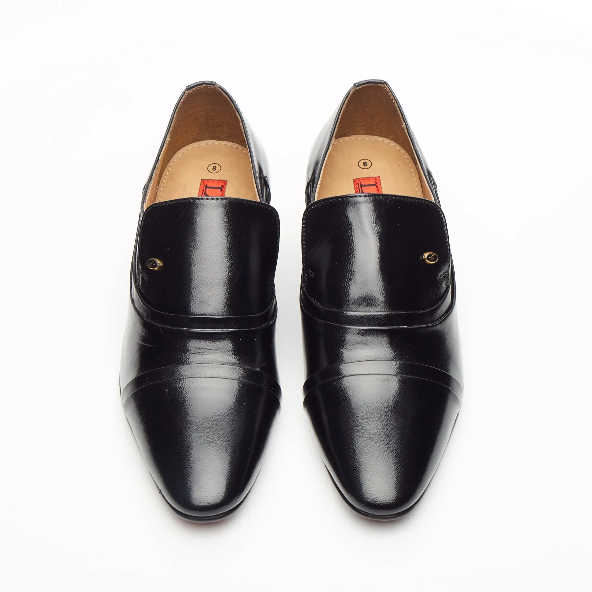 JACOB - MEN'S LUCINI CUBAN HEEL FORMAL CASUAL PARTY WEDDING LEATHER SHOES BLACK