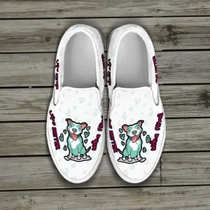 Life is Better with a Pitbull Slip-on Sneakers - White