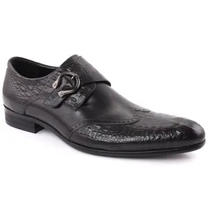 Men “KOLE” Perforated Design Belted Oxford Formal Leather Shoes