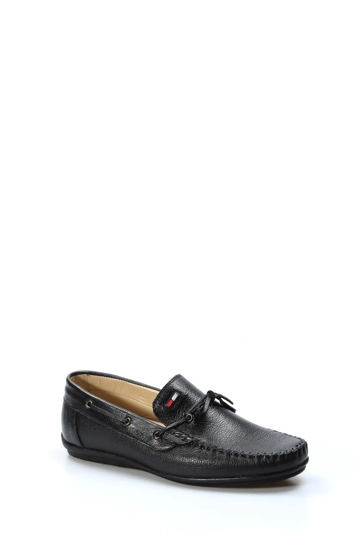 Men's Black Leather Loafers with Stylish Embellishments - Wessi