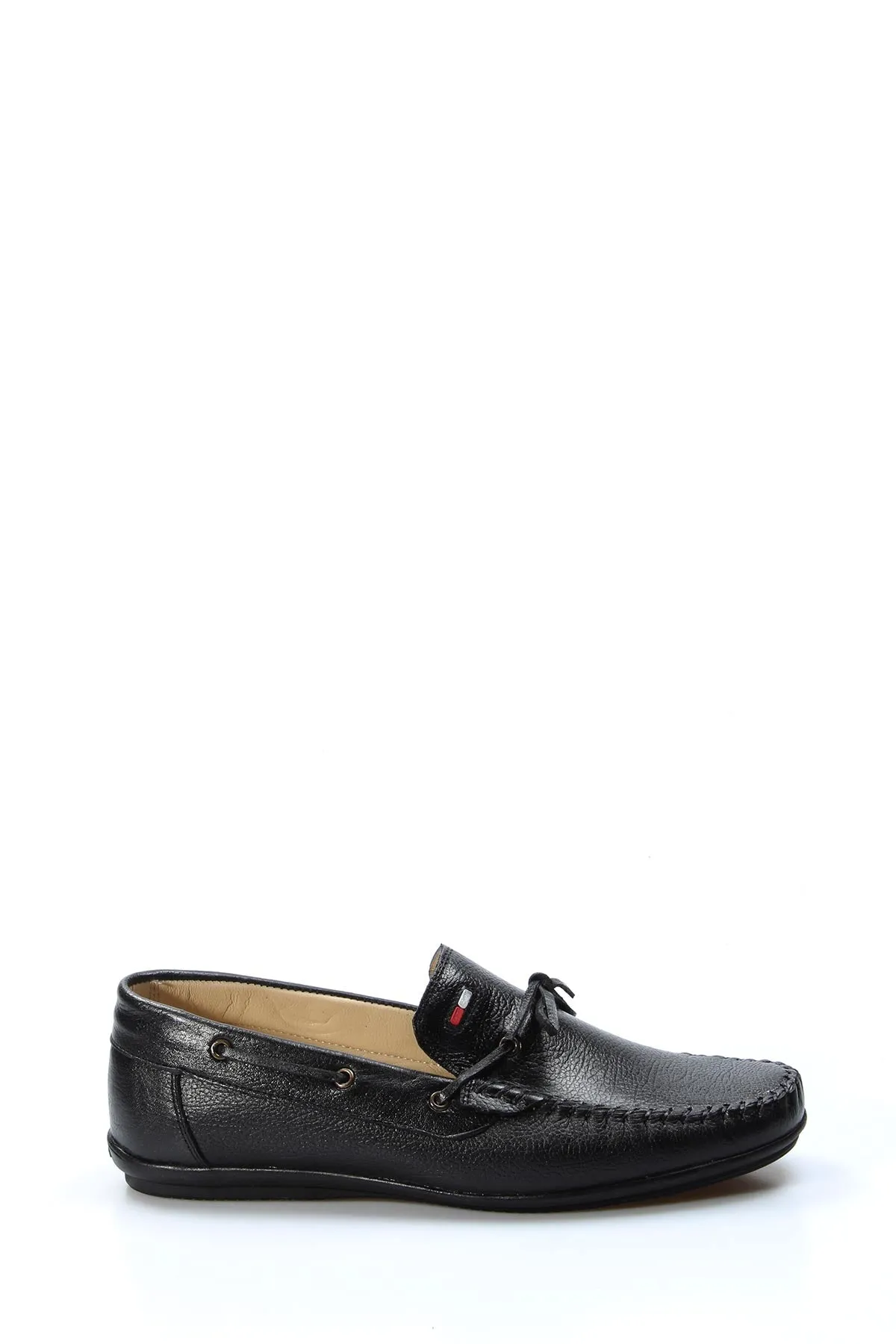 Men's Black Leather Loafers with Stylish Embellishments - Wessi