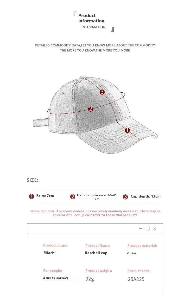 Men's Outdoor Travel Breathable Cotton Cap – Adjustable Dome Hat for All Seasons