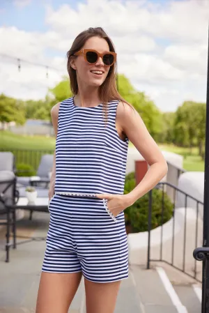 Navy & White Stripe Set with Ric-Rac