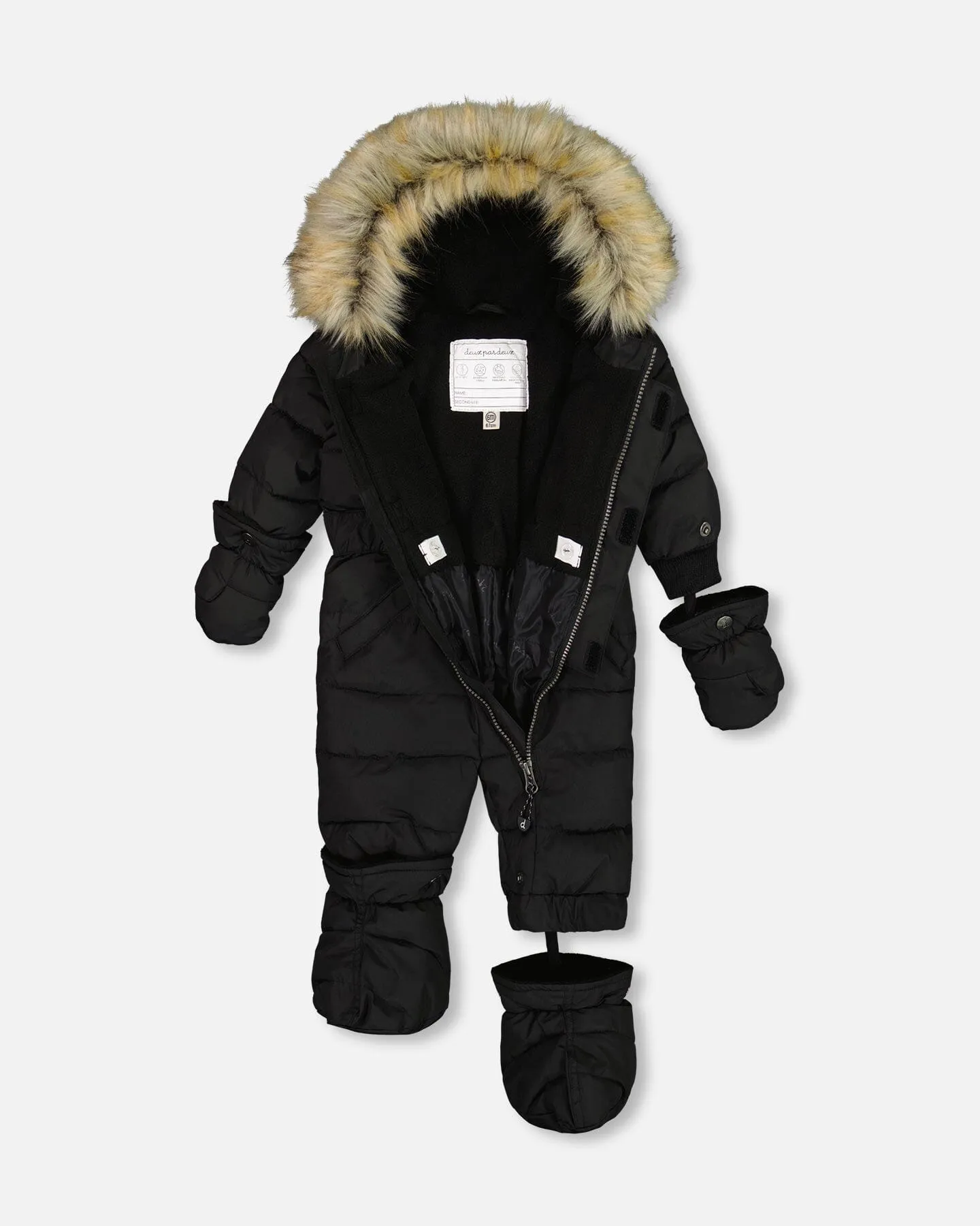 One Piece Baby Snowsuit Black