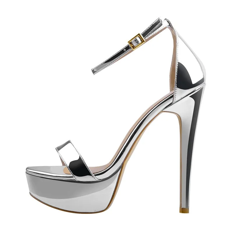 Peep Toe Platform Ankle Buckle Strap Sandals