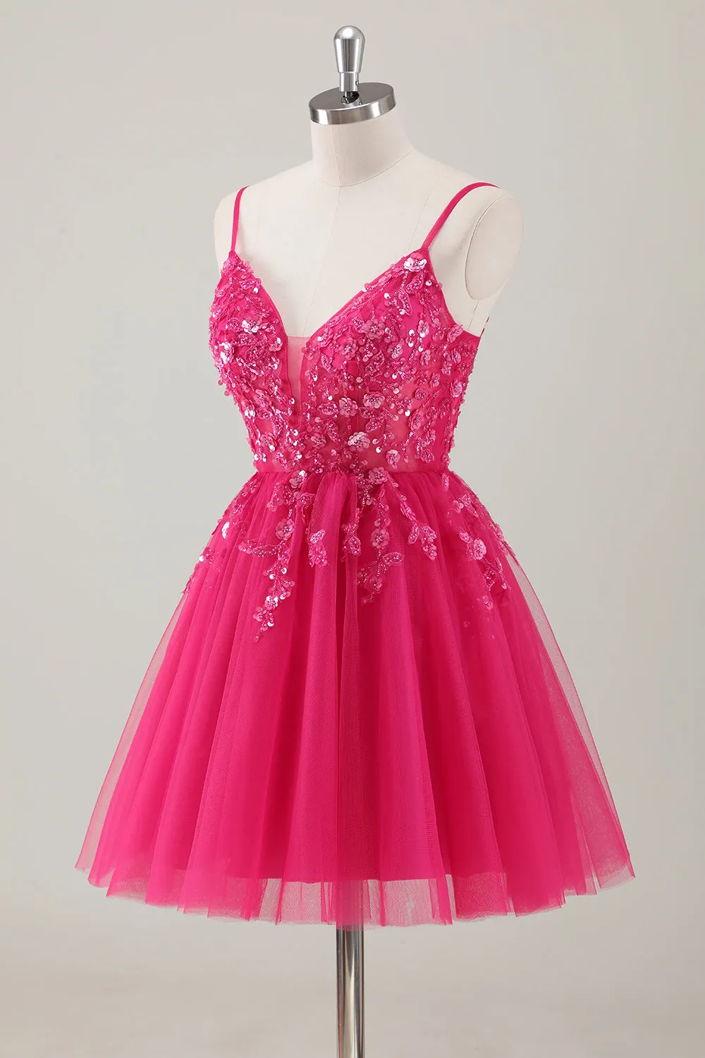 Royal Blue Spaghetti Straps Short Homecoming Dress with Appliques