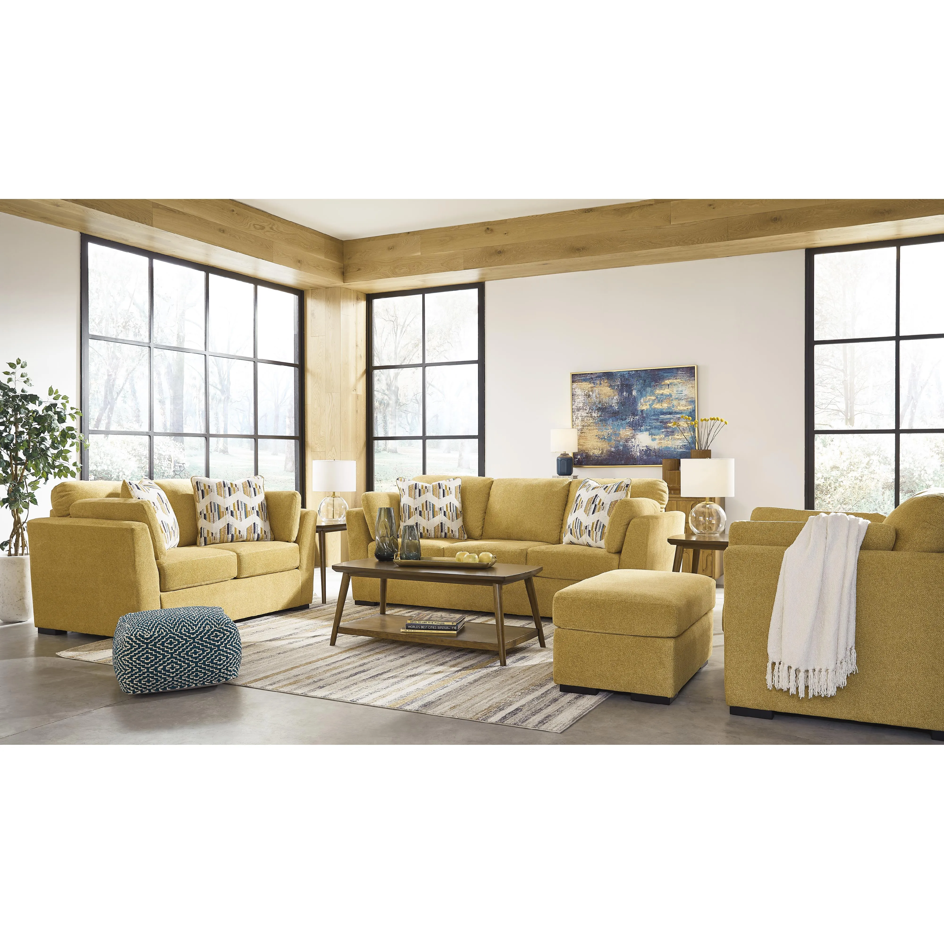 Signature Design by Ashley Keerwick Stationary Fabric Chair with Ottoman 6750614/6750623