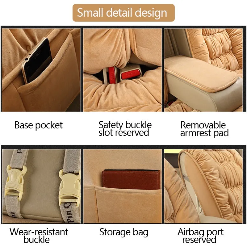 Soft Plush Car Seat Covers Winter Car Seat Protector Set Universal