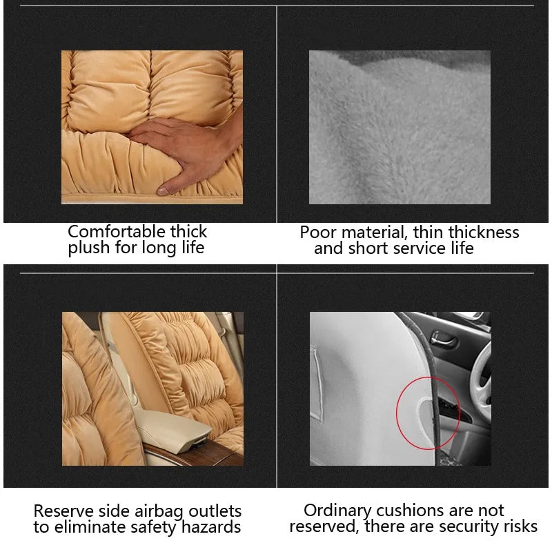 Soft Plush Car Seat Covers Winter Car Seat Protector Set Universal