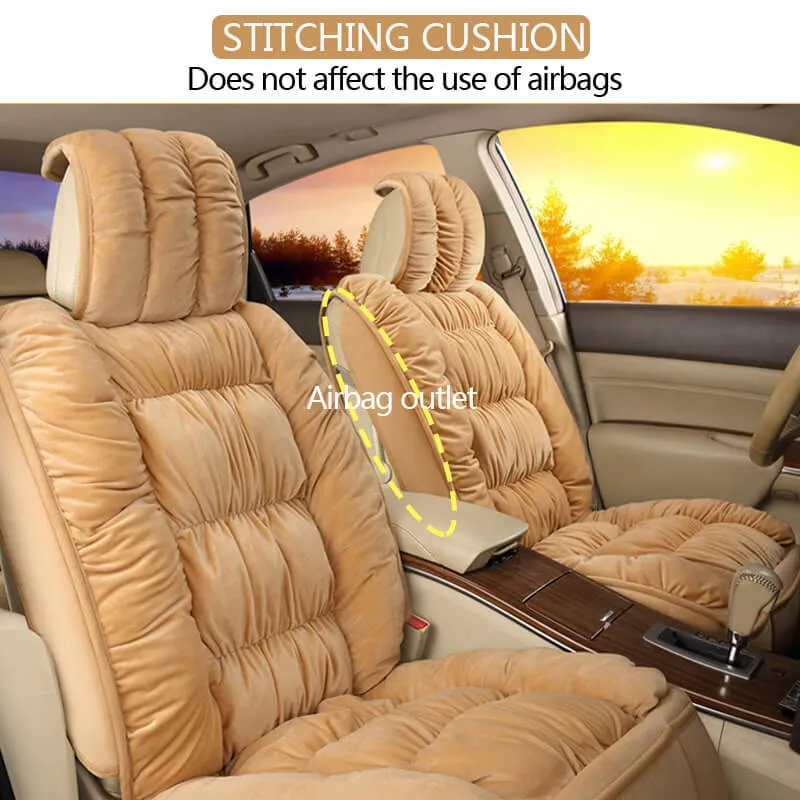 Soft Plush Car Seat Covers Winter Car Seat Protector Set Universal