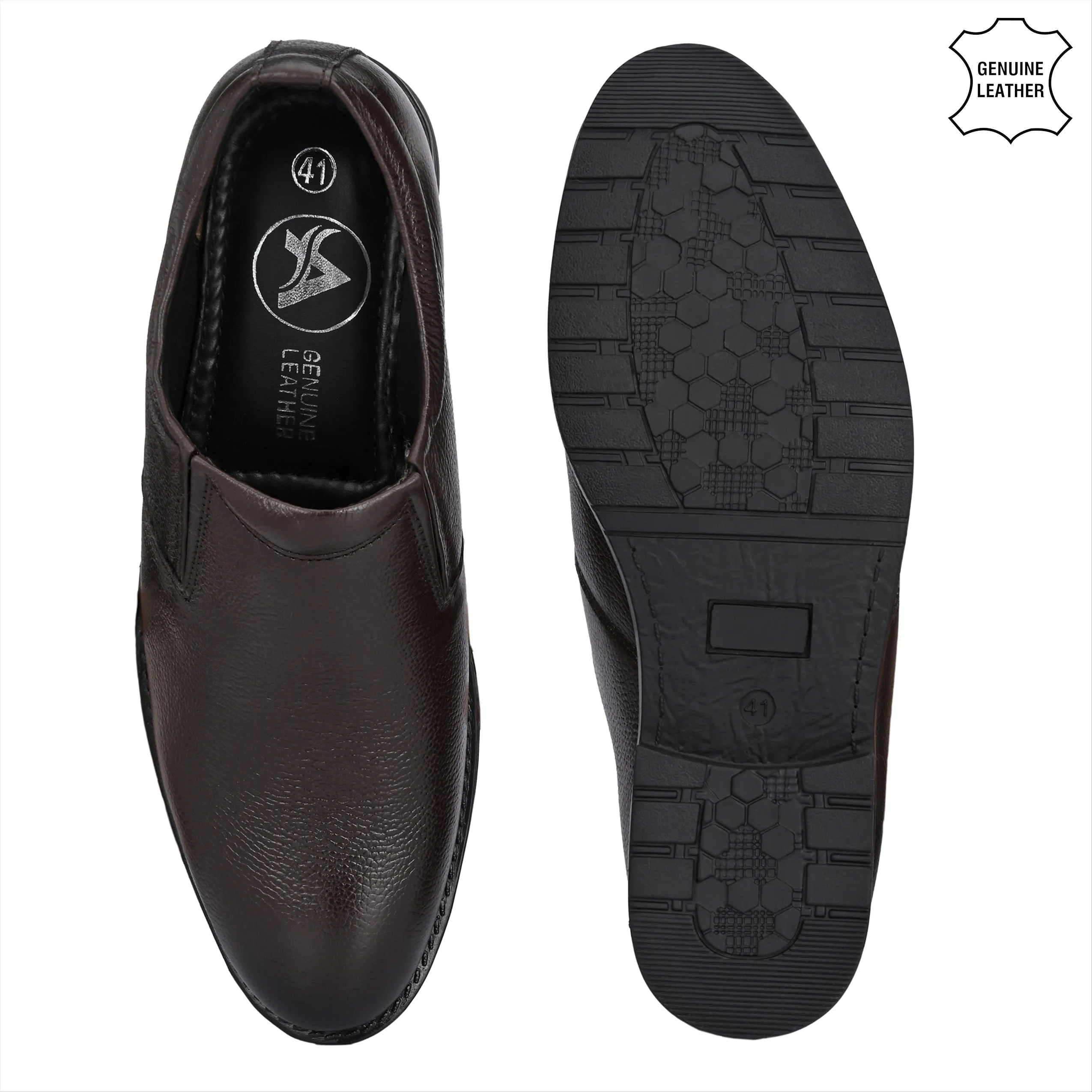 Solid Full Grain Leather Slip Ons