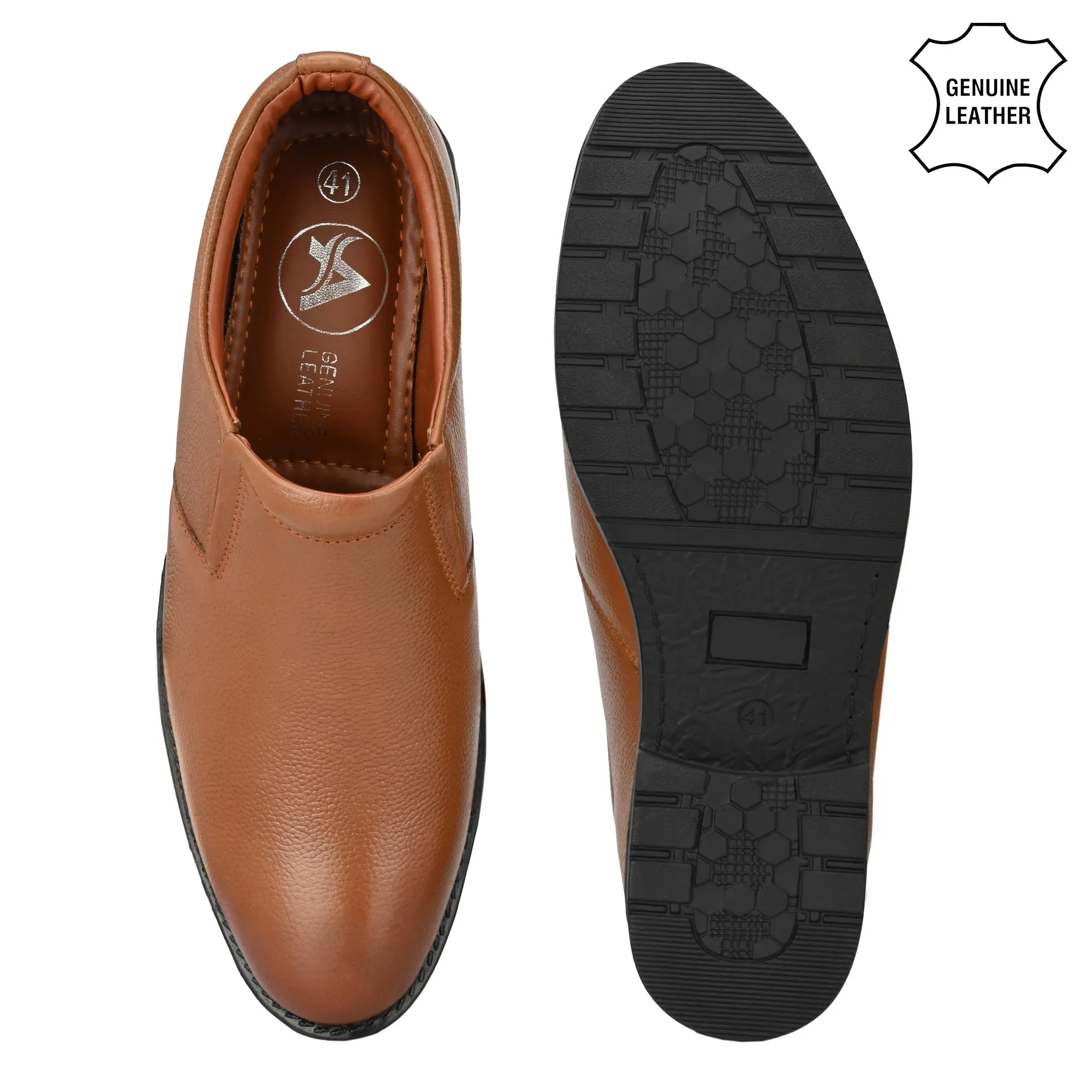 Solid Full Grain Leather Slip Ons