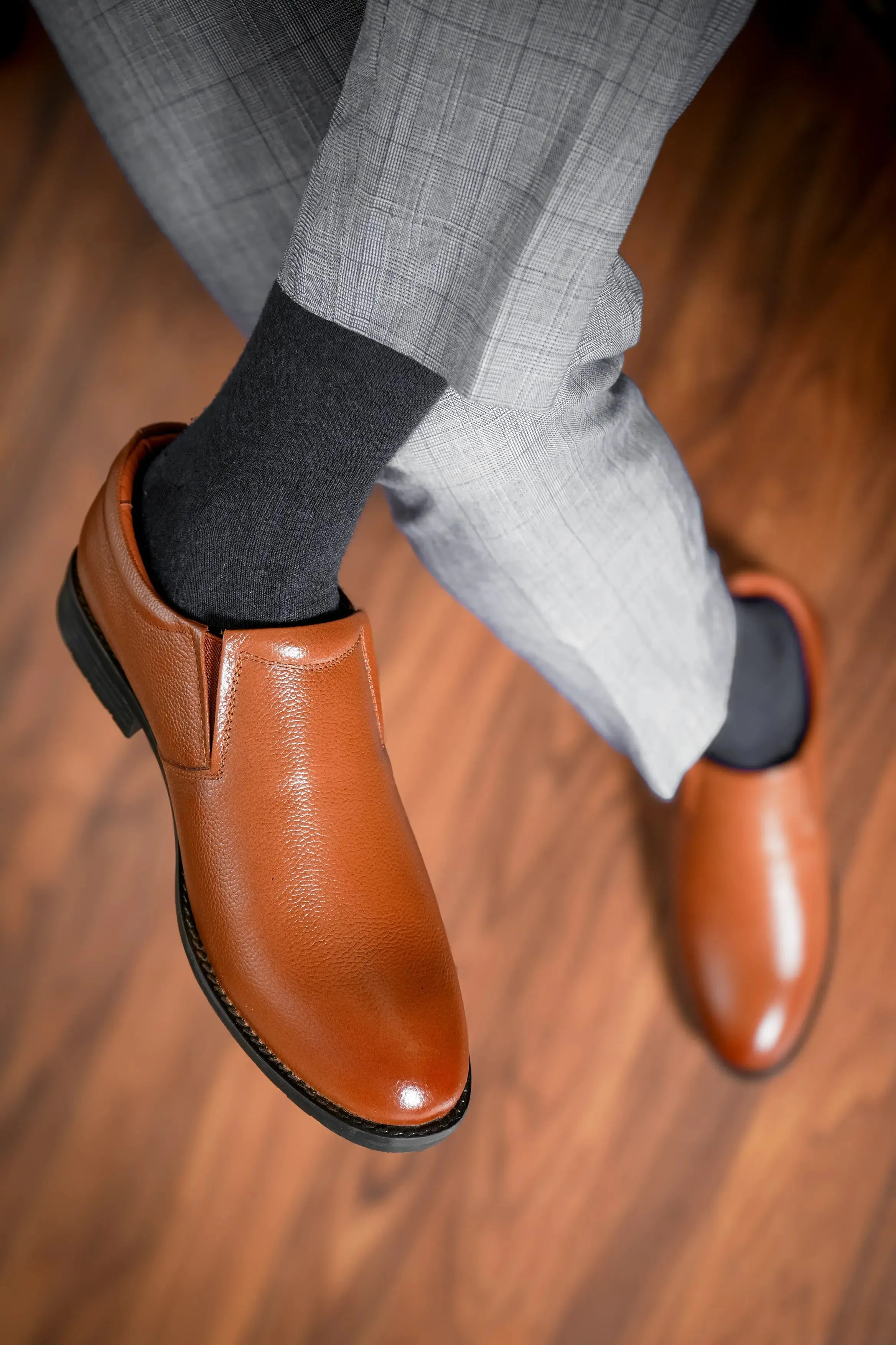 Solid Full Grain Leather Slip Ons