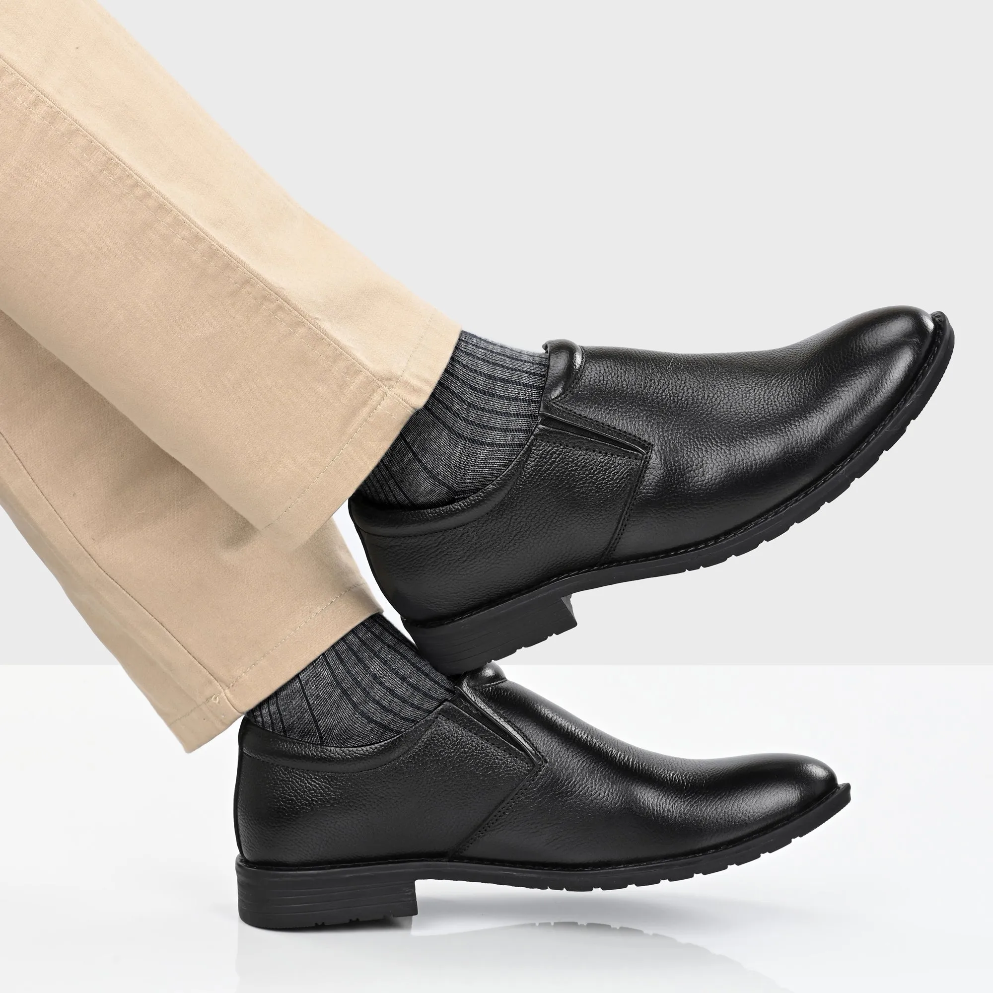 Solid Full Grain Leather Slip Ons