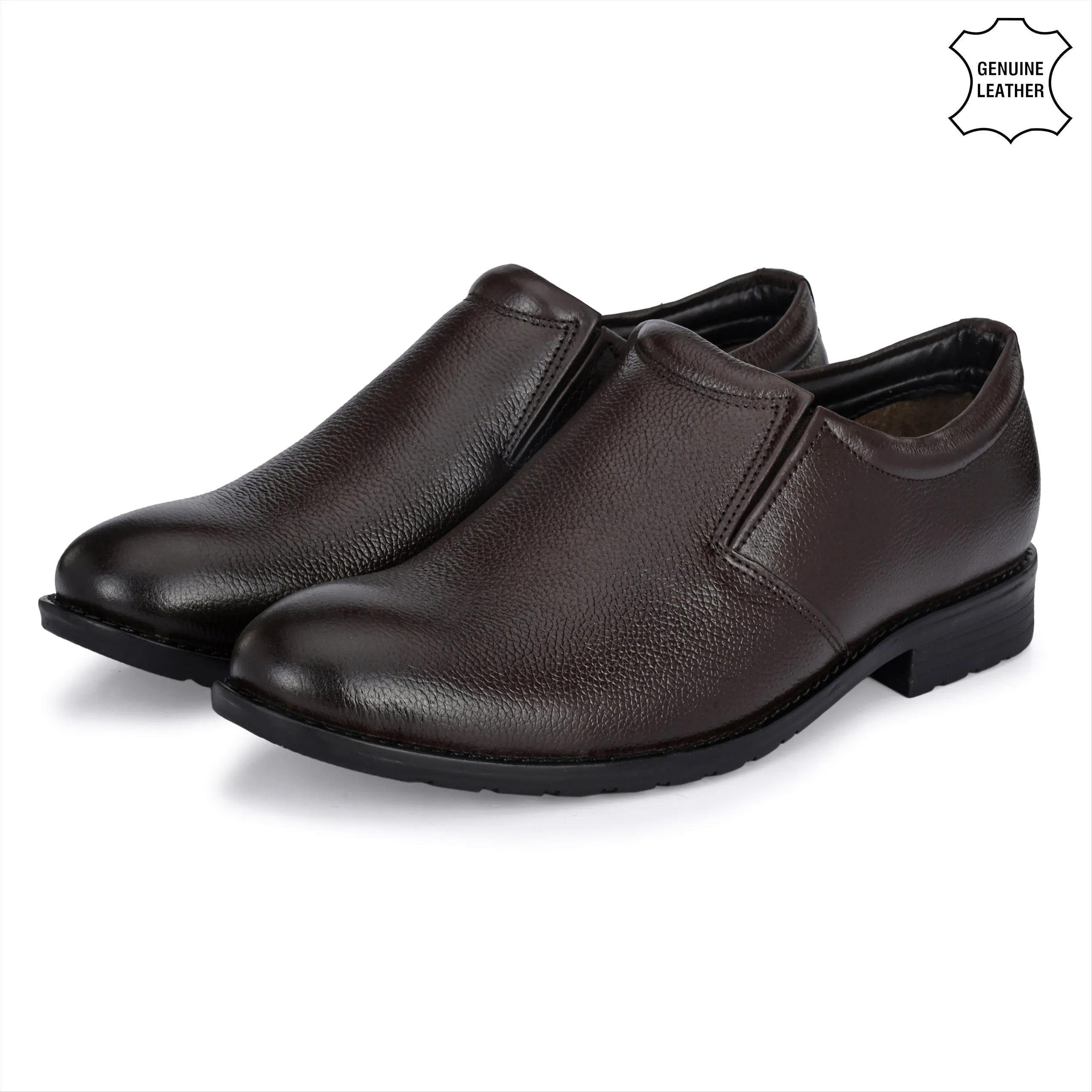 Solid Full Grain Leather Slip Ons