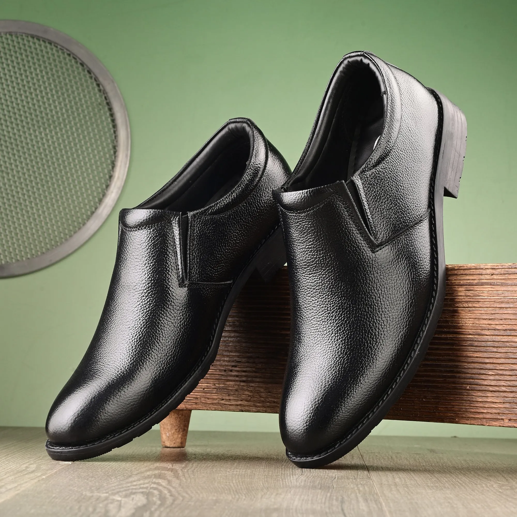 Solid Full Grain Leather Slip Ons