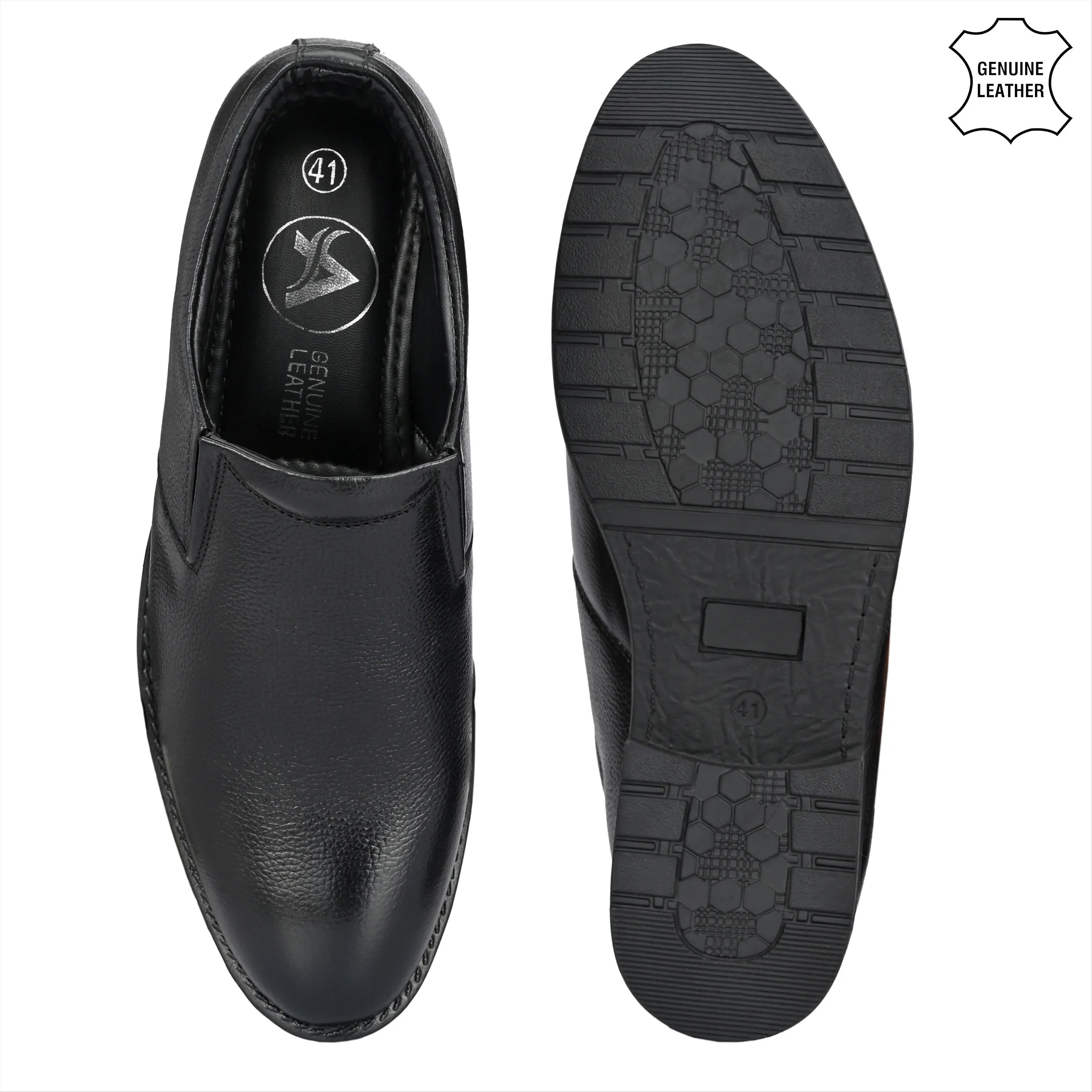 Solid Full Grain Leather Slip Ons